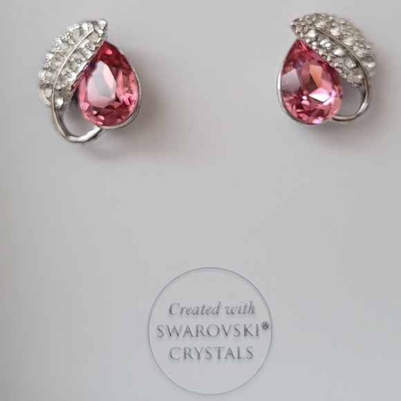 Silver Earrings with Pink Gem - Picture 4 of 7